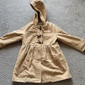 GAP Camel Hooded Toggle Pea Coat